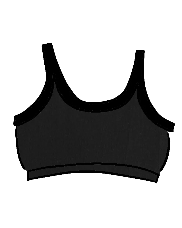 Longline Bra Plain Black