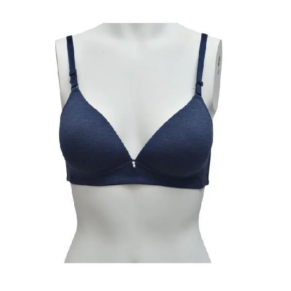 34B~C / Navy / Cotton Knit