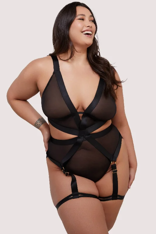 Etta Black Elastic and Mesh Multi-Strap Body