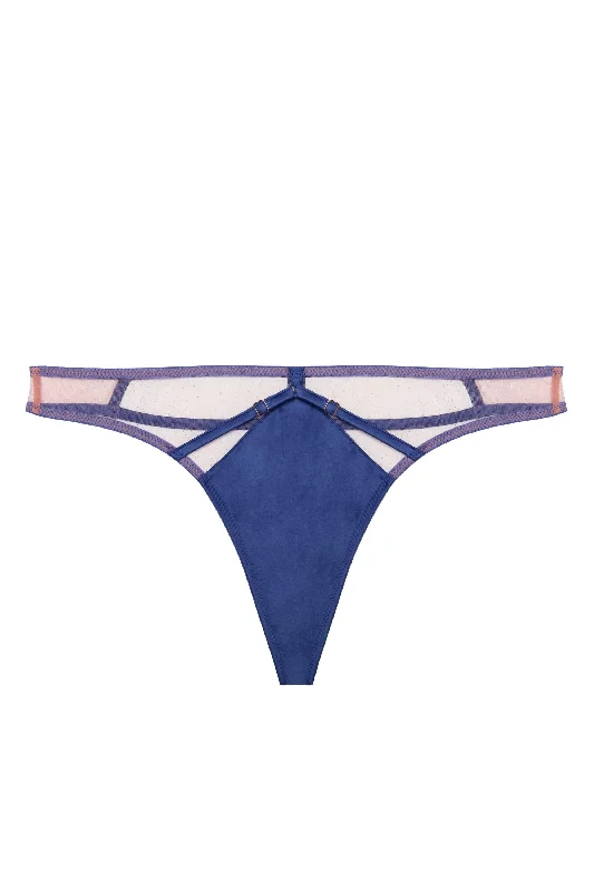 Ramona Cobalt Blue Caged Open Back Thong