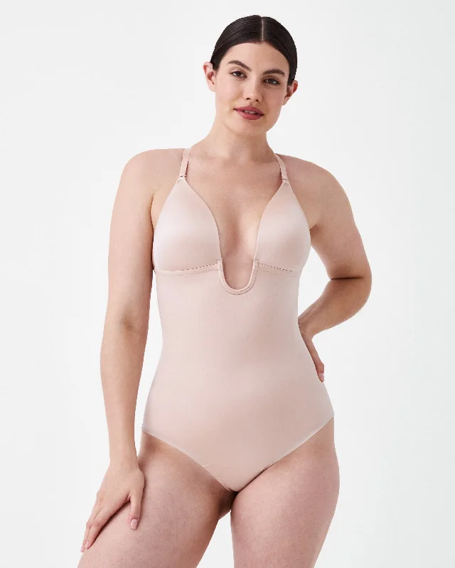 Suit Your Fancy Shaping Plunge Low-Back Thong Bodysuit