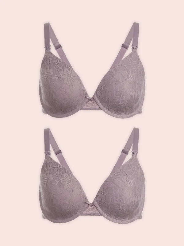 The Paulette - Underwire Allover Lace Nursing Bra 2-Pack