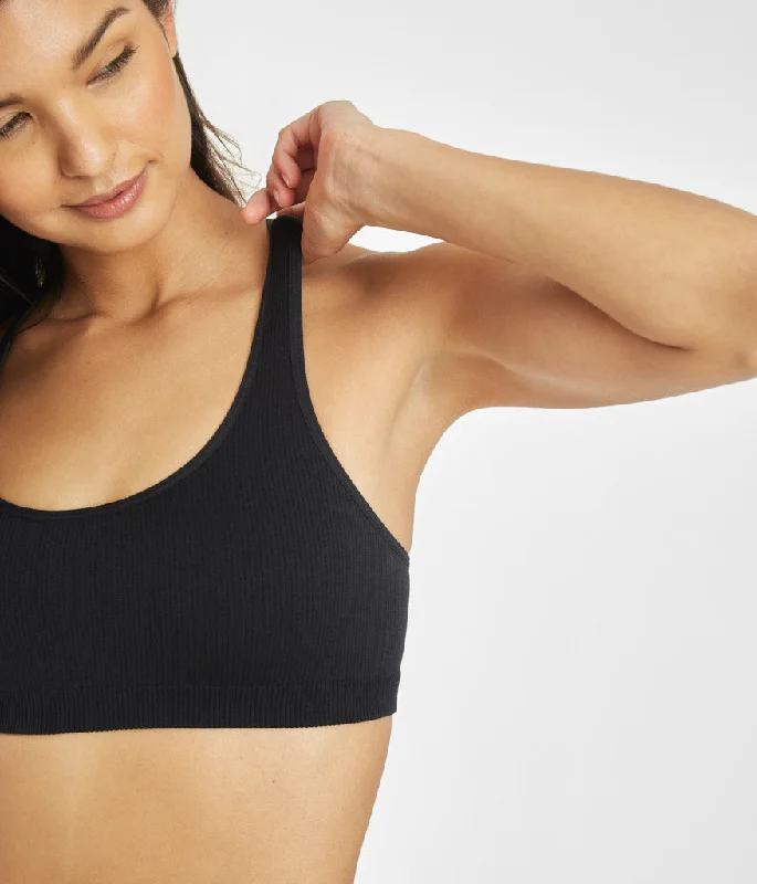 The Seamless Racerback Bralette: Jet Black