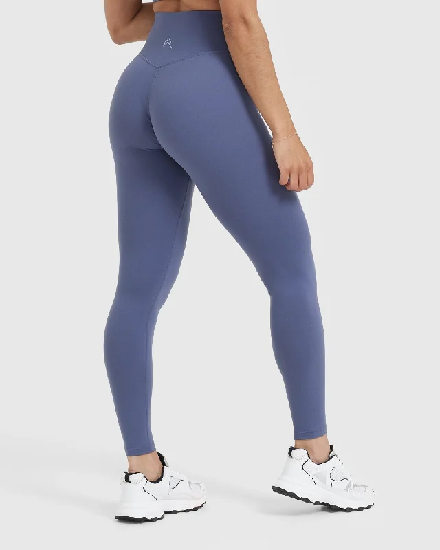 Timeless High Waisted Leggings | Slate Blue