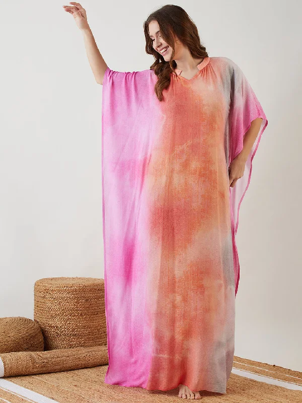 Grey and Pink Ombre Kaftan