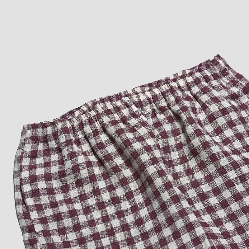 Berry Gingham Pyjama Shorts