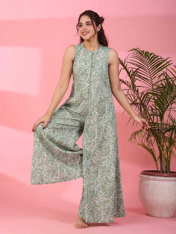 Printed  sleeveless cotton  Jumpsuit