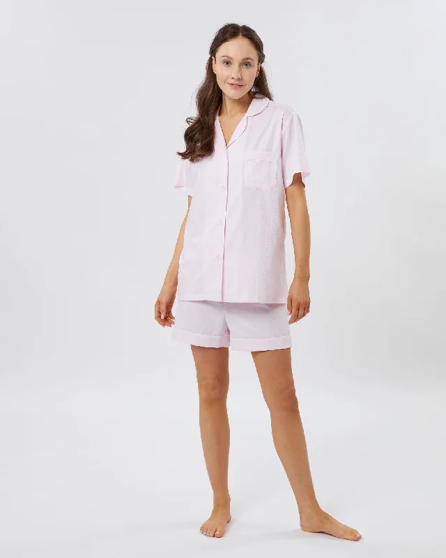 Women's Classic Cotton Florence Short Pyjamas - Jacquard Pink