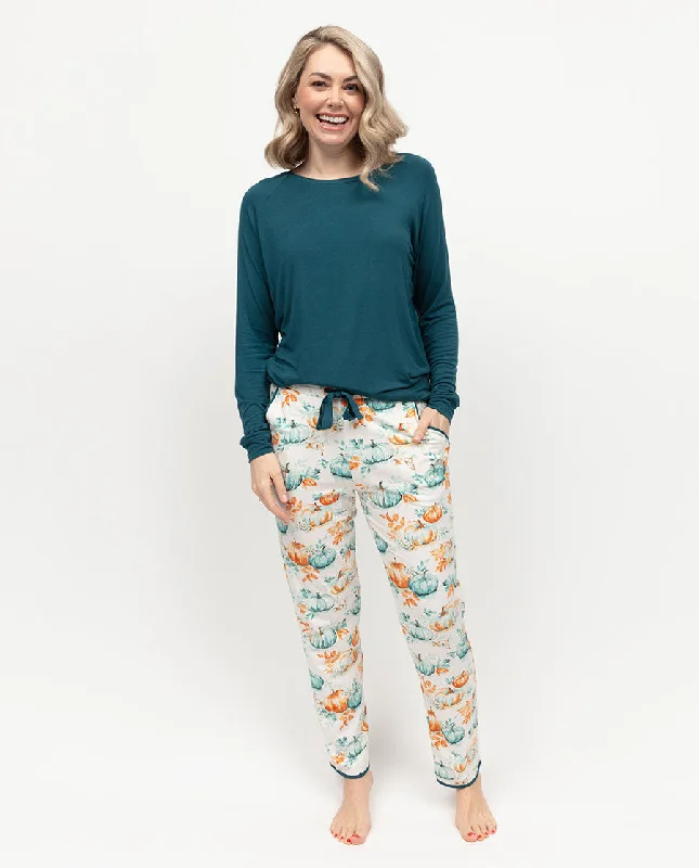 Goldie Womens Slouch Jersey Top and Pumpkin Printed Jersey Pyjama Set