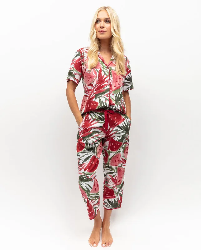 Mel Watermelon Print Cropped Pyjama Set