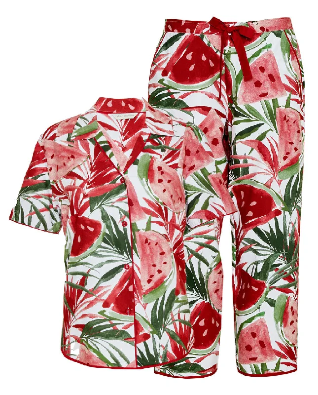 Mel Watermelon Print Cropped Pyjama Set