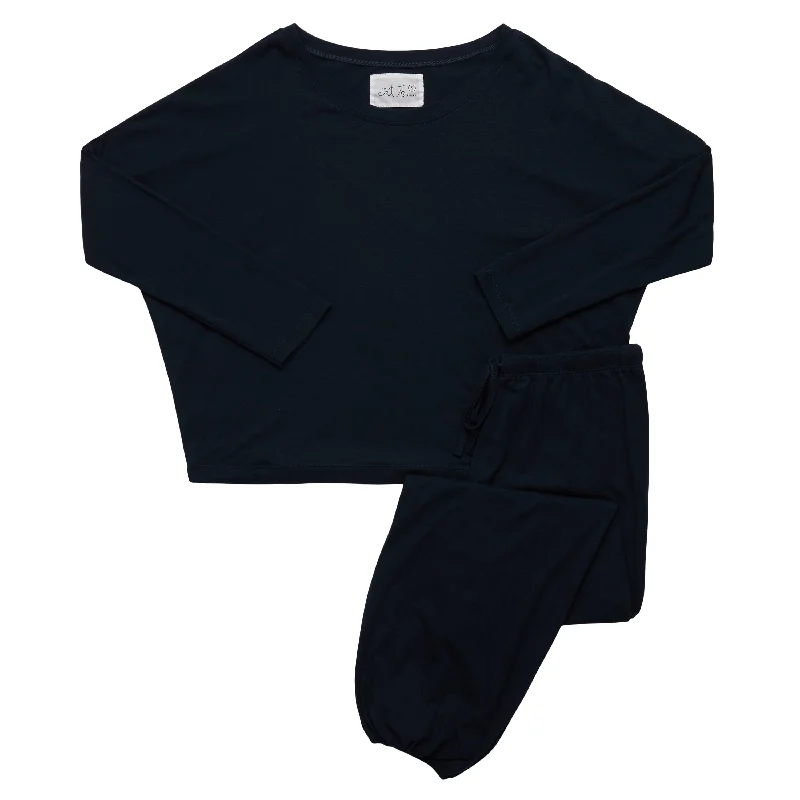 Classic Pima Knit Pullover Set - Midnight