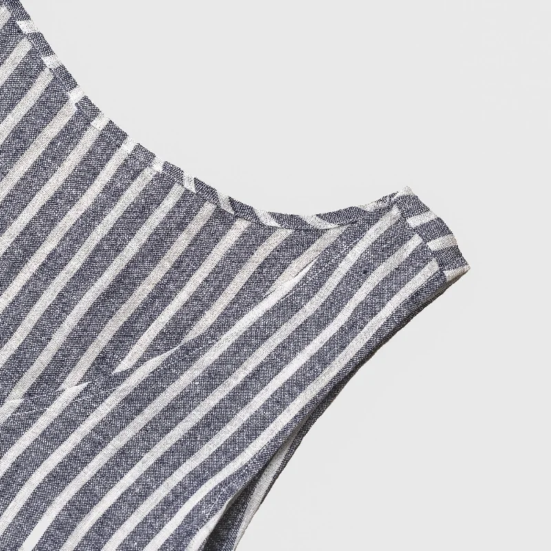 Midnight Stripe Linen Night Dress